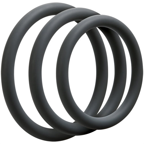 Optimale 3 Ring Set (Slate) – Silicone Thin Cock Ring Set with 40mm, 45mm, and 50mm Diameters > Cock Ring > Sets