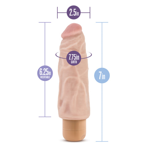 Blush Natural Realistic Vibrator with Waterproof Twist Dial DONGS Vibrating