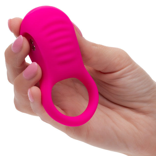 Basic Essentials Rechargeable Ridge Rider Stimulating Ring Pink Cockrings