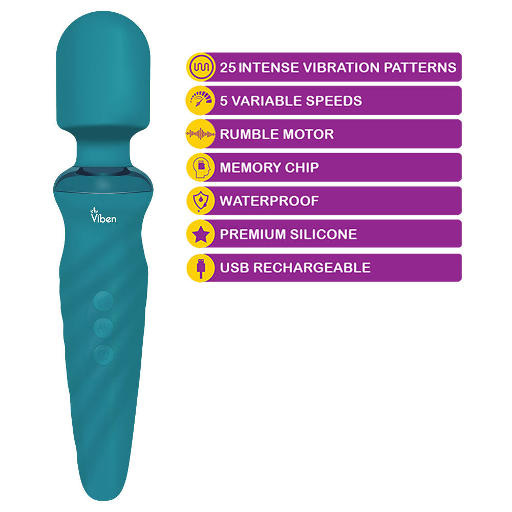 Viben Fierce Rechargeable Wand Massager Ocean Electric Massager