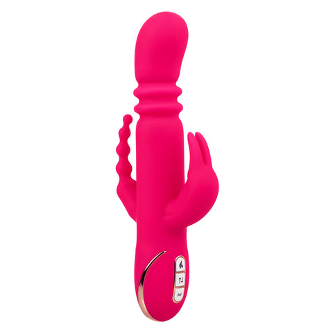 Jack Rabbit Signature Heated Silicone Triple Fantasy Rabbit Vibrator Pink VIBRATORS-RABBIT-MULTI