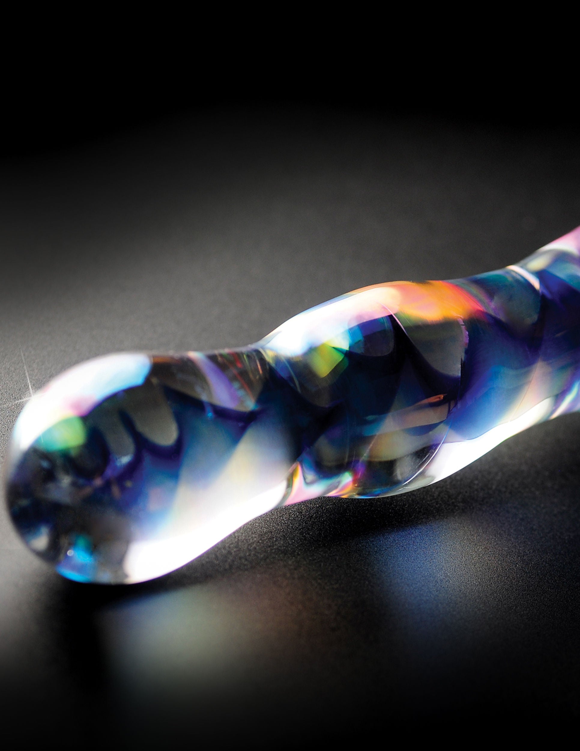 Icicles Clear Blue Glass Massager Wand Handcrafted Luxury Toy Blue > Sex Toys > Glass