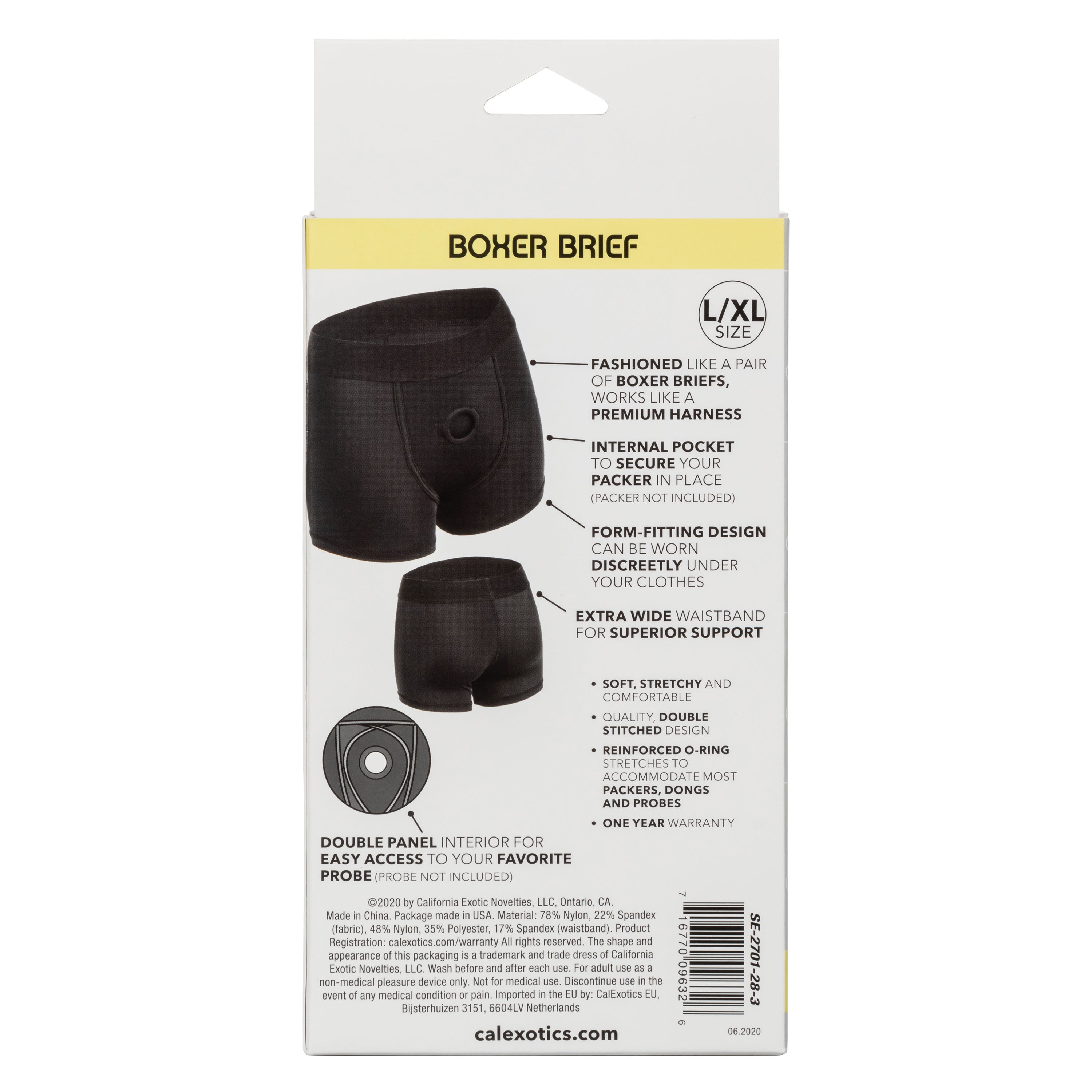 Boundless Boxer Brief Harness L XL Ultra Comfortable Support Black Mens Trunks