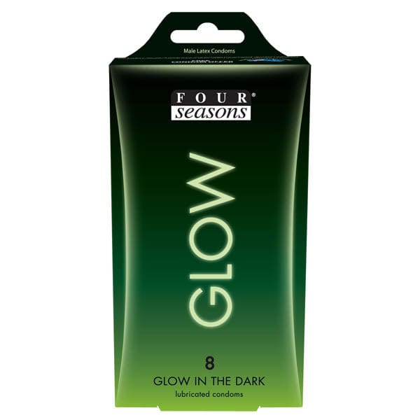 Four Seasons CONDOMS Glow N' Dark Condoms - Glow In The Dark Lubricated Condoms - 8 Pack 9312426002898