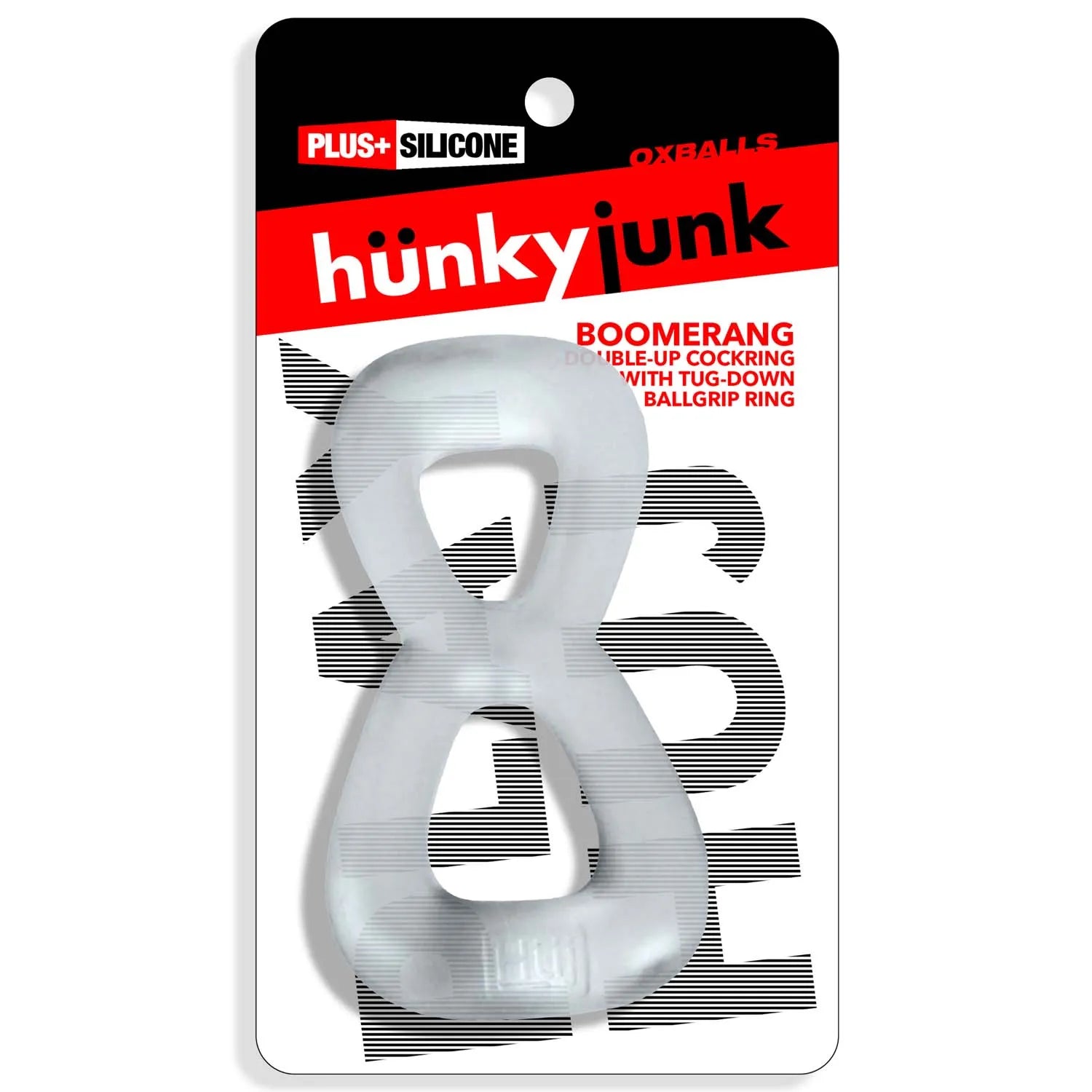 Boomerang Double-Ring Cockring & Nut-Tugger Clear Steam Clear > Cock Ring > Single