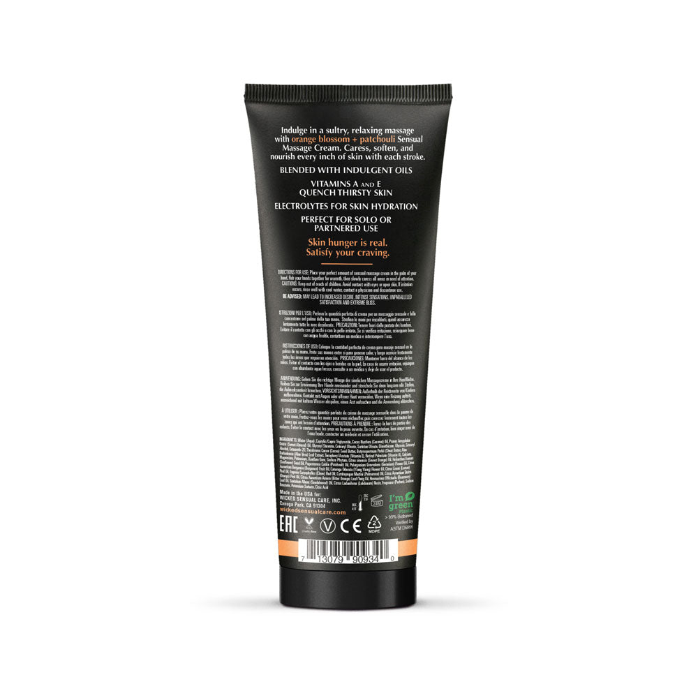 Wicked Orange Blossom and Patchouli Sensual Massage Cream 8 Ounce Flavoured Lube