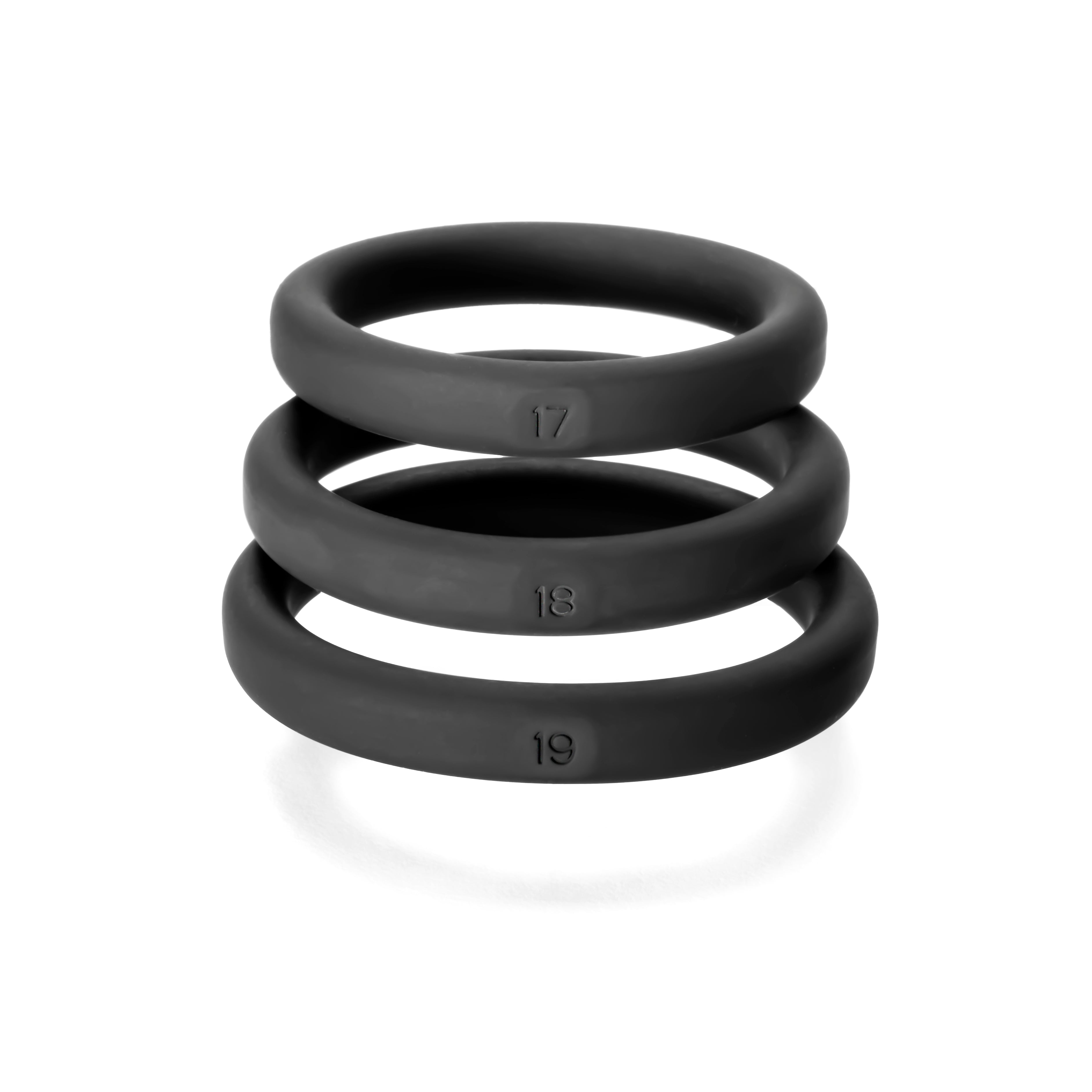 Perfect Fit XactFit Cock Ring Sizes 17 18 19 – Precision-Fit Cock Rings Black Black > Cock Ring > Sets