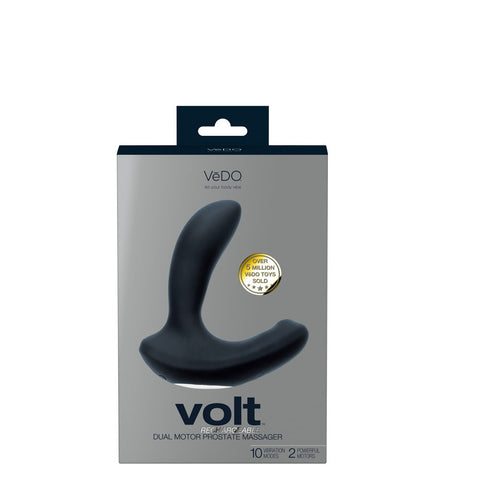 Volt Rechargeable Prostate Vibe - Black Black Prostate Tools