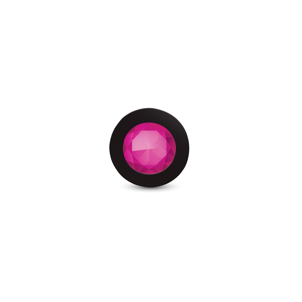 Cheeky Charms Gemma 2.74 Inch Pink Gem Black Silicone Plug – Small Anal Plug > Anal Range > Jewel Butt Plugs