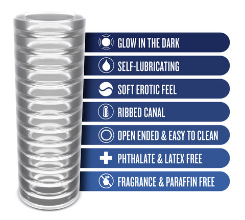 Rize Ribz Glow in the Dark Self-Lubricating Male Stroker Strokers - Manual
