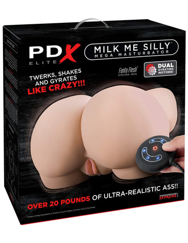 PDX Elite Milk Me Silly Light Masturbator with Realistic Texture Beige Strokers - Manual
