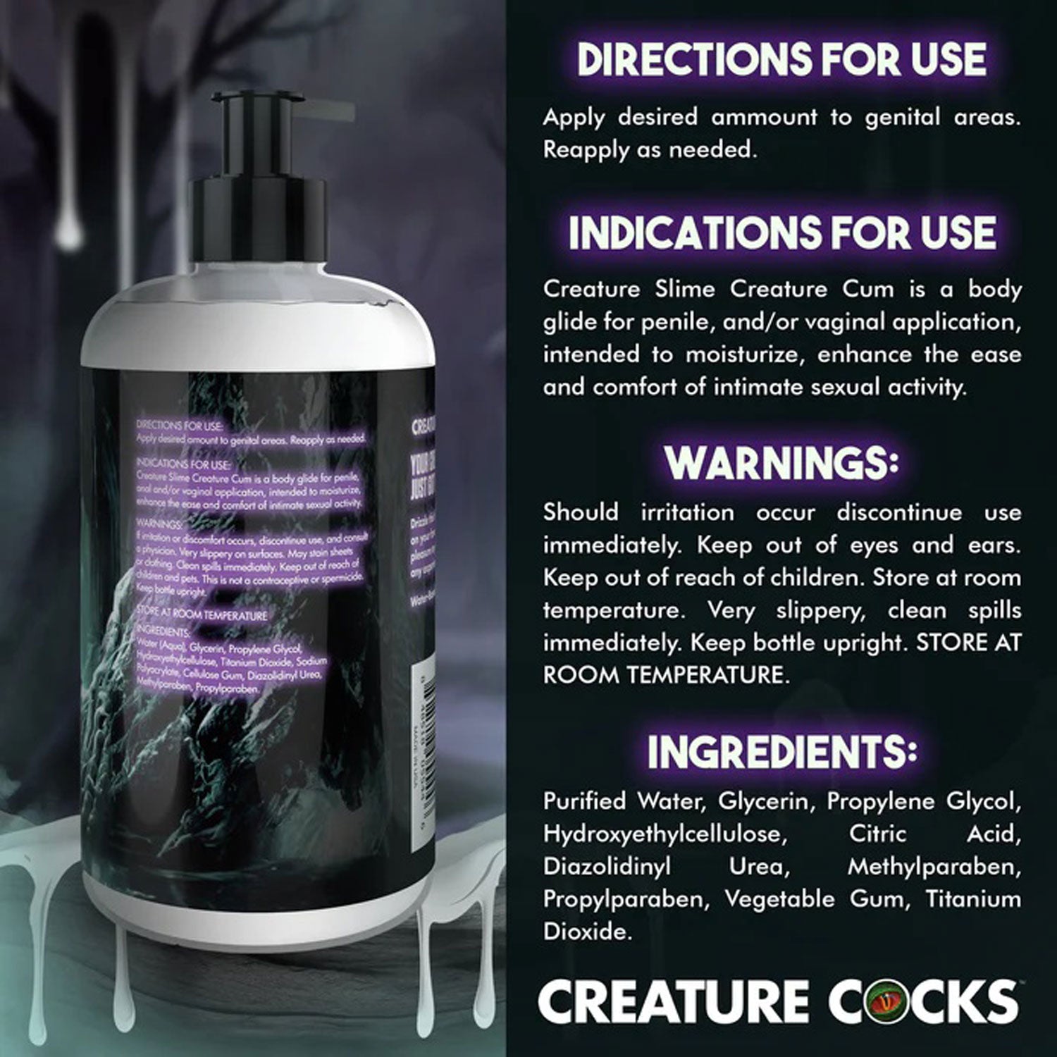 Creature Slime Lubricant by Creature Cocks 8 Ounce Bottle Speciality Lubricants