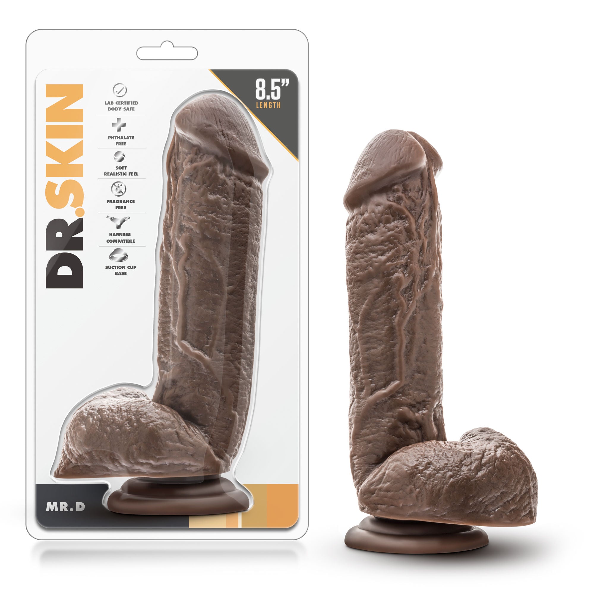 Dr. Skin Mr. D (Chocolate) – 8.5 Inch 2 Inch Girth Suction Cup Dildo Secondary image