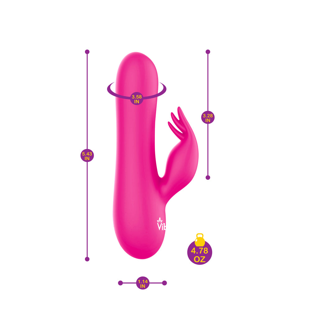 Freyja Mini Triple Ticklers Rabbit Vibrator Rechargeable Pink VIBRATORS-RABBIT