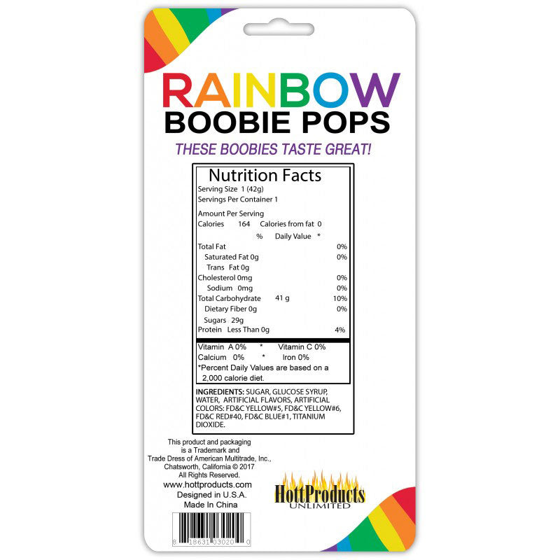 Rainbow Boobie Candy Pop – Multi-Flavored Edible Candy Party Supplies