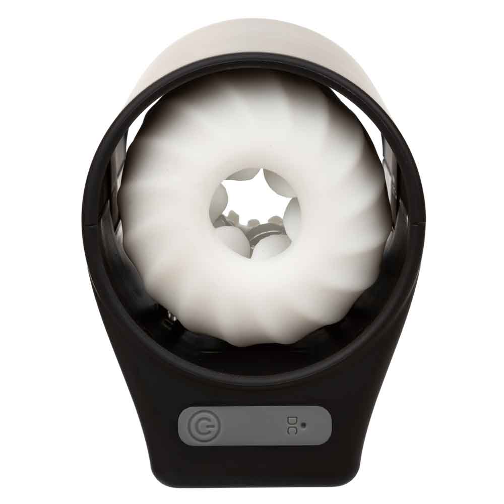 Optimum Power Power Thruster USB Rechargeable Textured Stroker Sleeve with 5 Thrusting Functions Masturbation Aids for Males