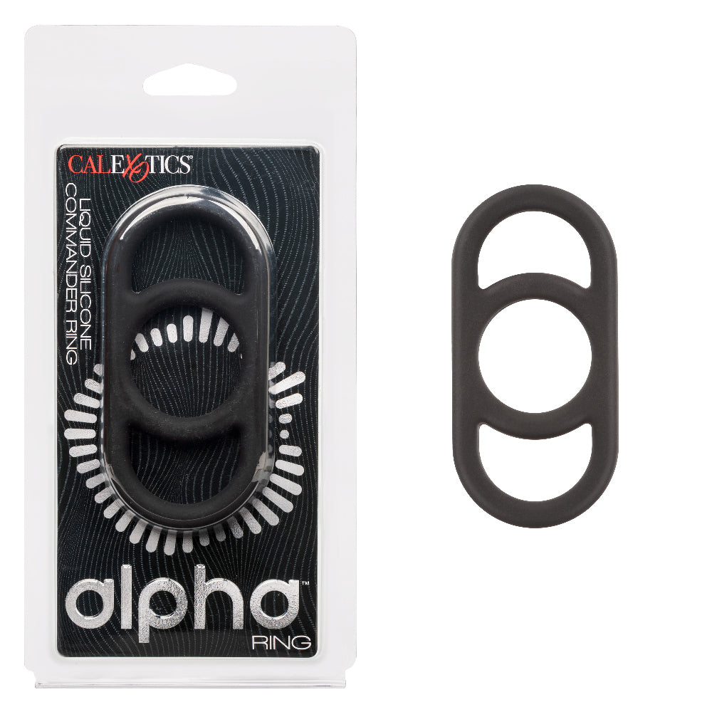 Alpha Liquid Silicone Commander Ring Black > Cock Ring > Single