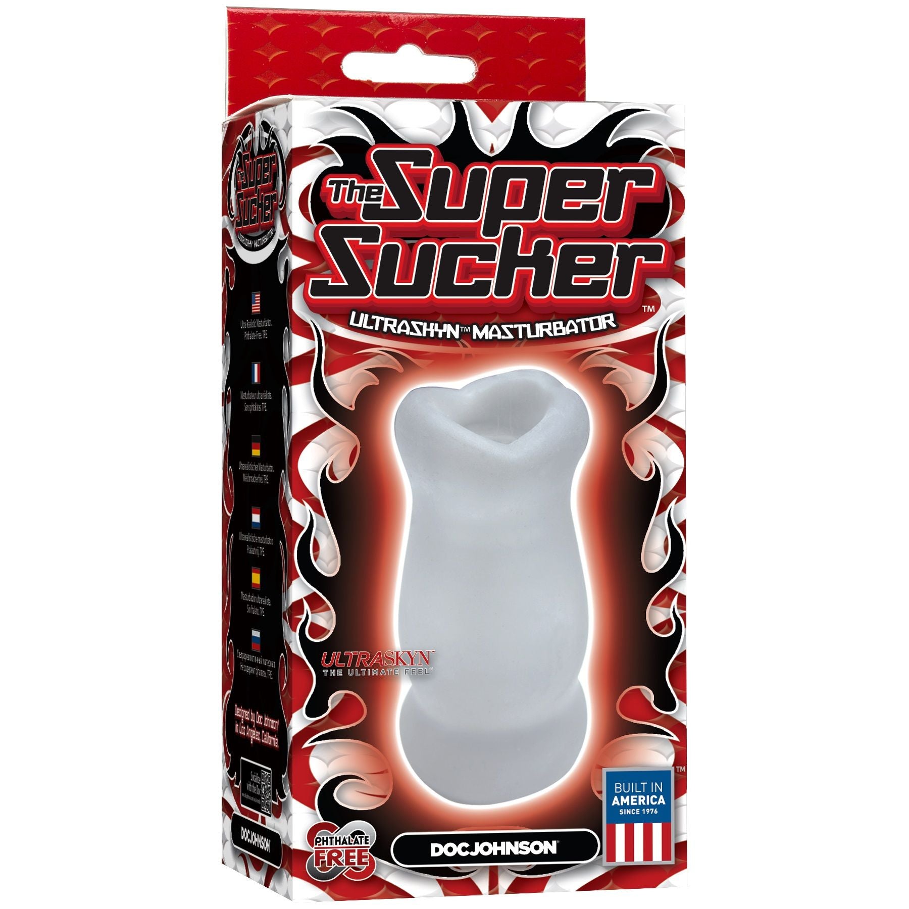 Super Sucker Clear Ultraskyn Masturbator with Real Mouth Design Clear Strokers - Manual