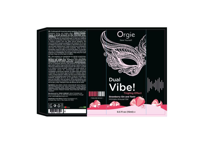 Dual Vibe Gin and Tonic Strawberry Kissable Liquid – Intimate Gel Vibrator > Lube > Oral Gels & Sprays