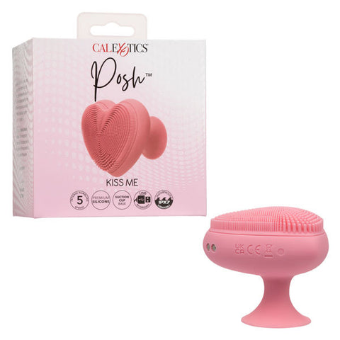 Posh Kiss Me Pink Handheld Clitoral Massager with Suction Base Suction Stimulator