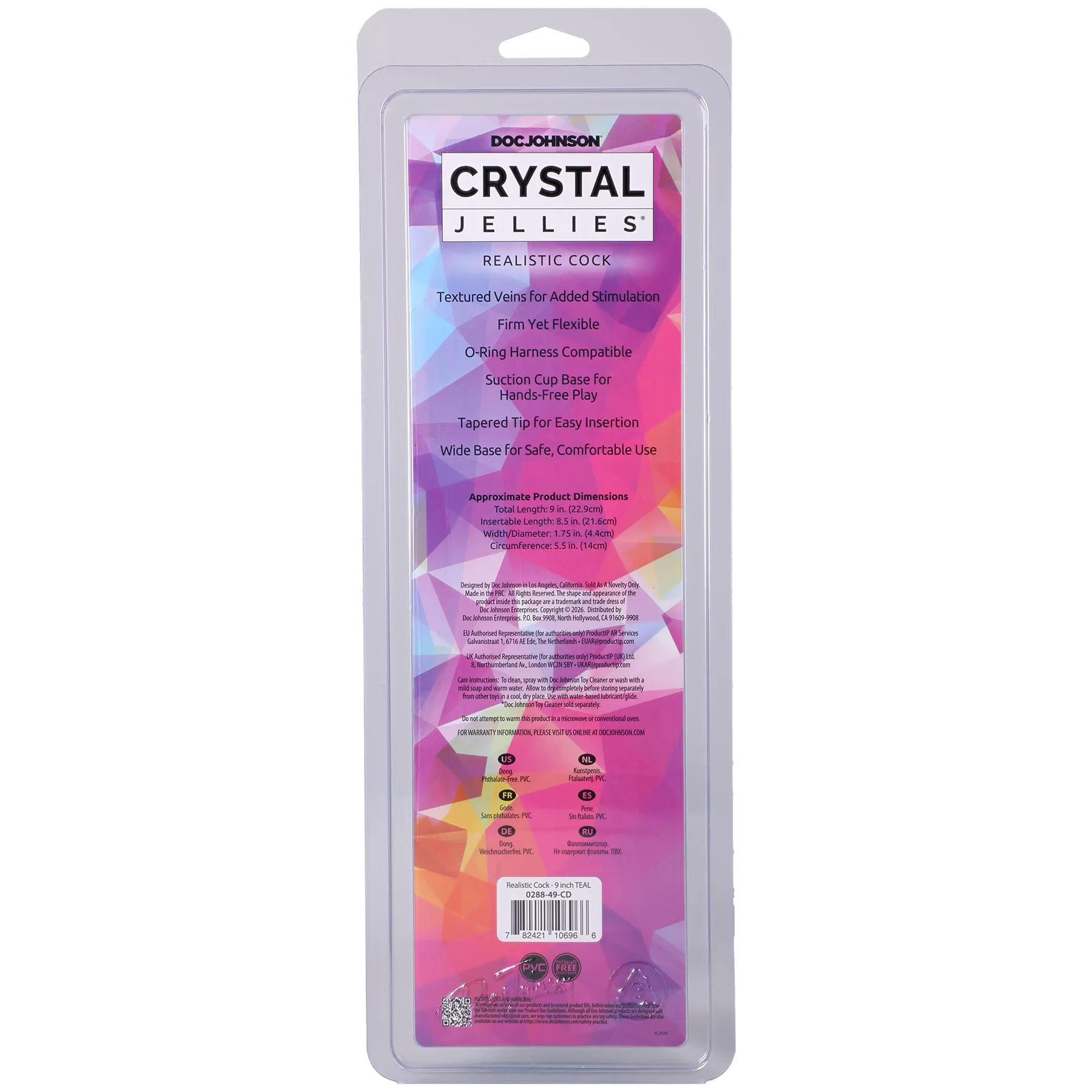 Crystal Jellies Realistic Cock 9 Inch Suction Cup Base Dildo > Dildos > Realistic Dildos