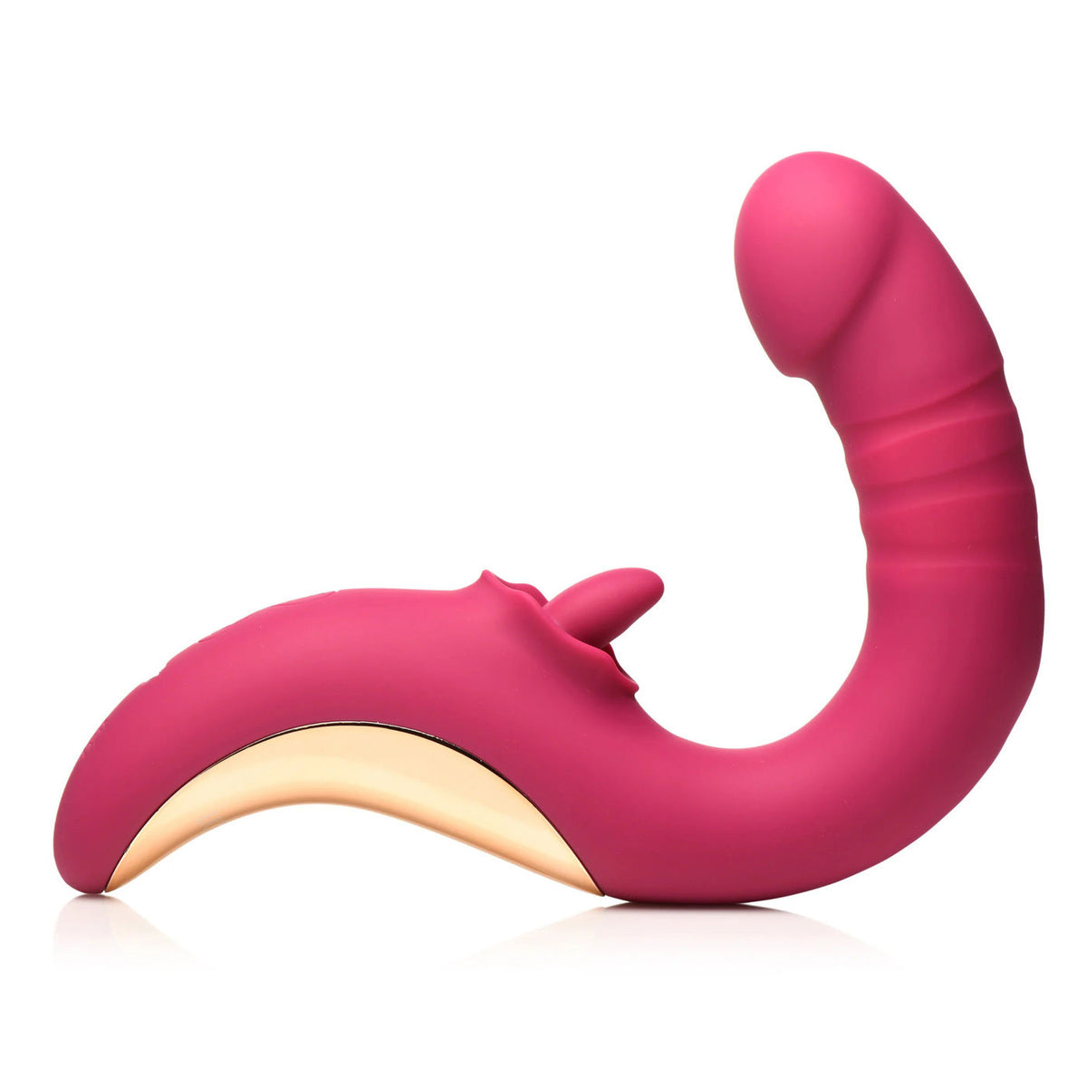 Tease and Please Thrusting and Licking Vibrator (Fuchsia) – Vibrator (7.8) > Dildos > Thrusting Dildos