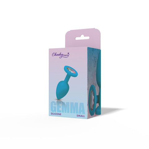 Gemma Clear Iridescent Teal Silicone Plug (Small) – Vibrant Cheeky Charms Butt Plug > Anal Range > Jewel Butt Plugs