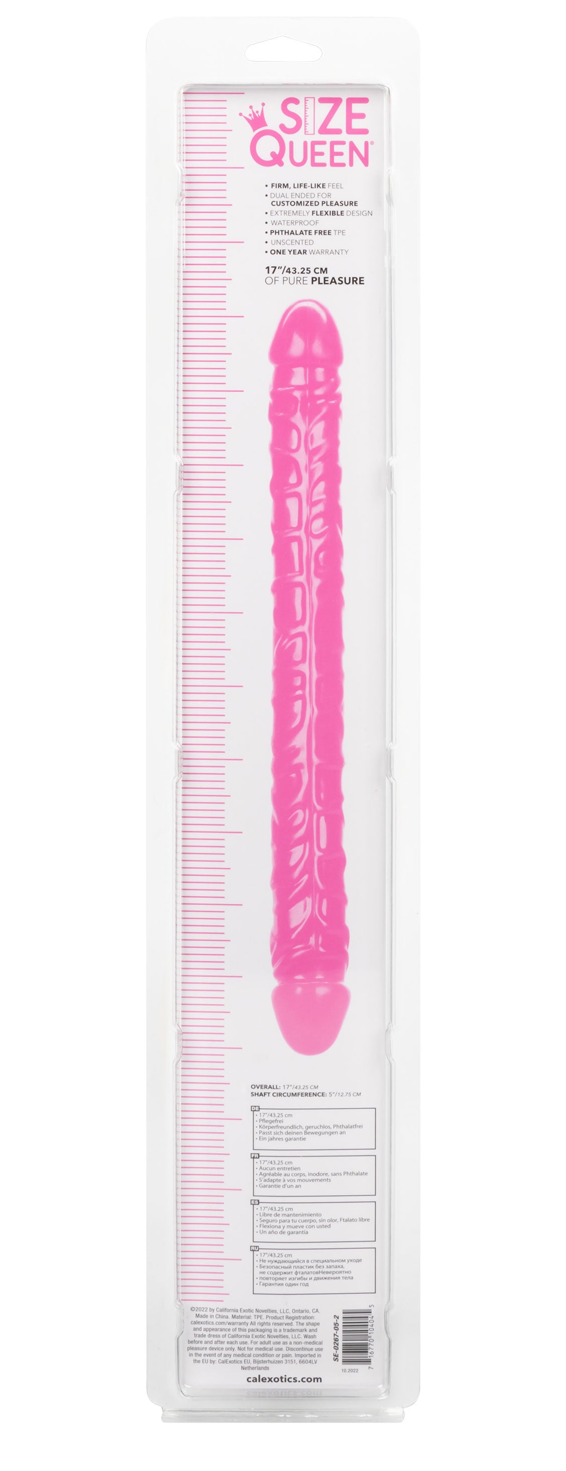 Size Queen 17 Inch Double-Ended Blue Dildo for Intimate Play Double Dongs