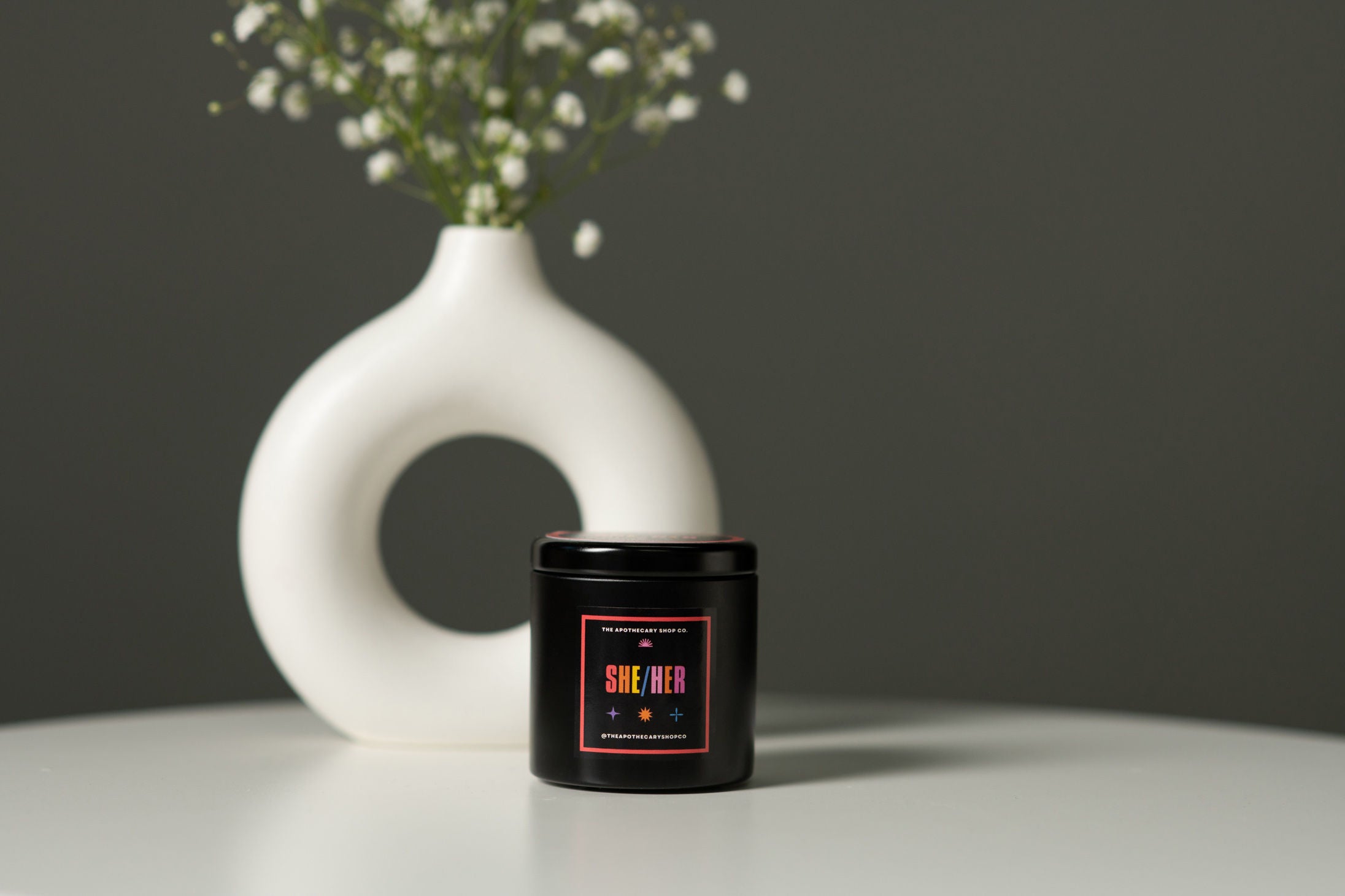 Gender Fluid She Her Candle 4 Oz Ocean Tide Scent Soy Wax Default Title Massage Candles