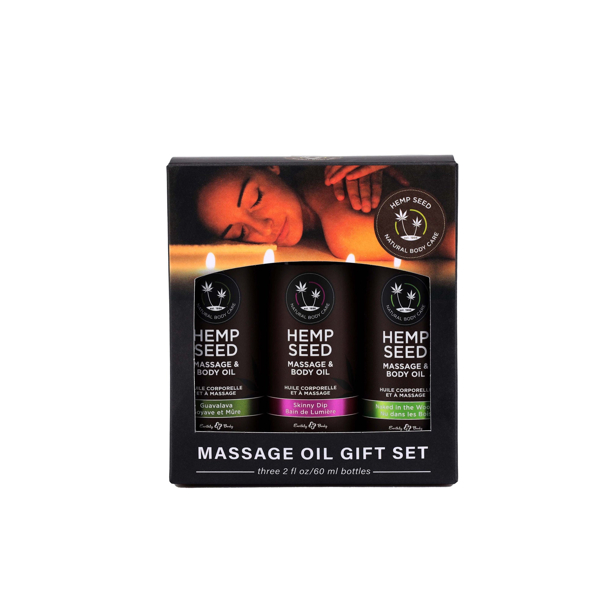 Hemp Seed Massage and Body Oil Gift Set - 3 Pack - 2 Fl. Oz. Bottles Default Title Massage Gift Set