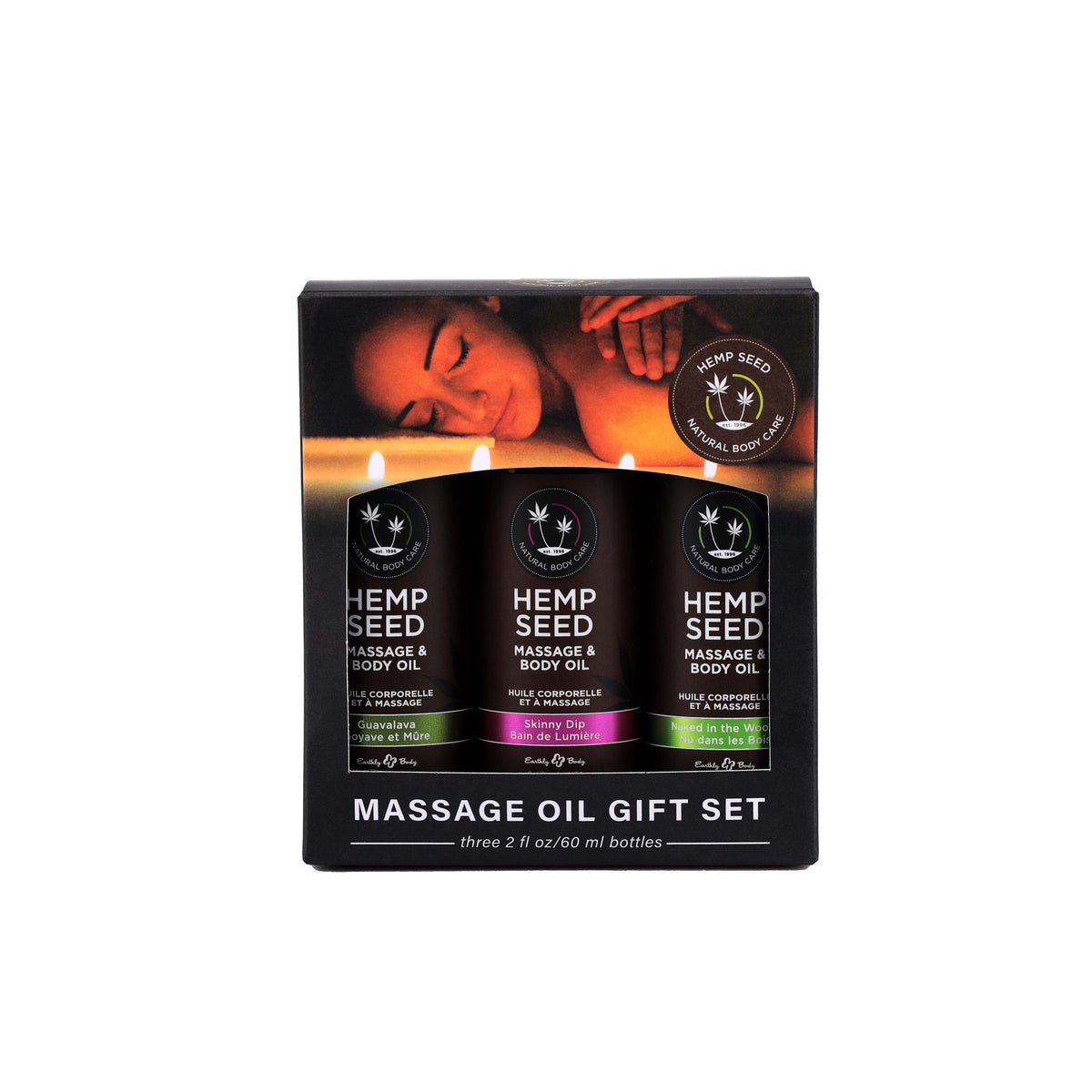 Hemp Seed Massage and Body Oil Gift Set - 3 Pack - 2 Fl. Oz. Bottles Default Title Massage Gift Set
