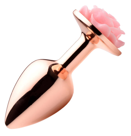 Pink Rose Gold Small Anal Plug with Delicate Flower Design > Anal Range > Jewel Butt Plugs