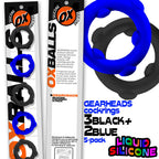 Gearheads 5 Pack Spinner Rings (Black Vapor) – Stretchy Silicone Cock Rings Blue > Cock Ring > Sets