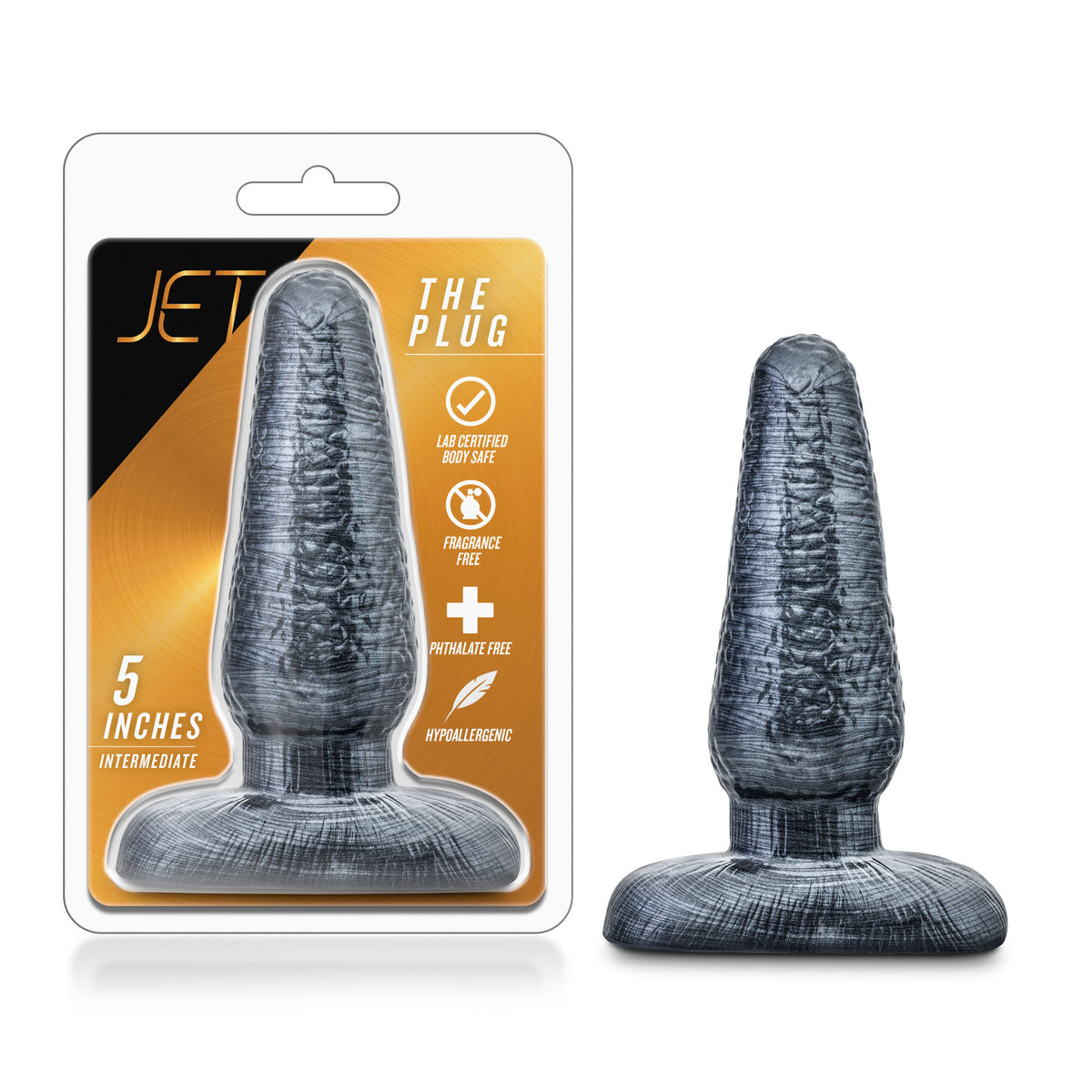 Jet The Plug Soft PVC Butt Plug 5 Inches For Beginner Use Black Butt Plugs