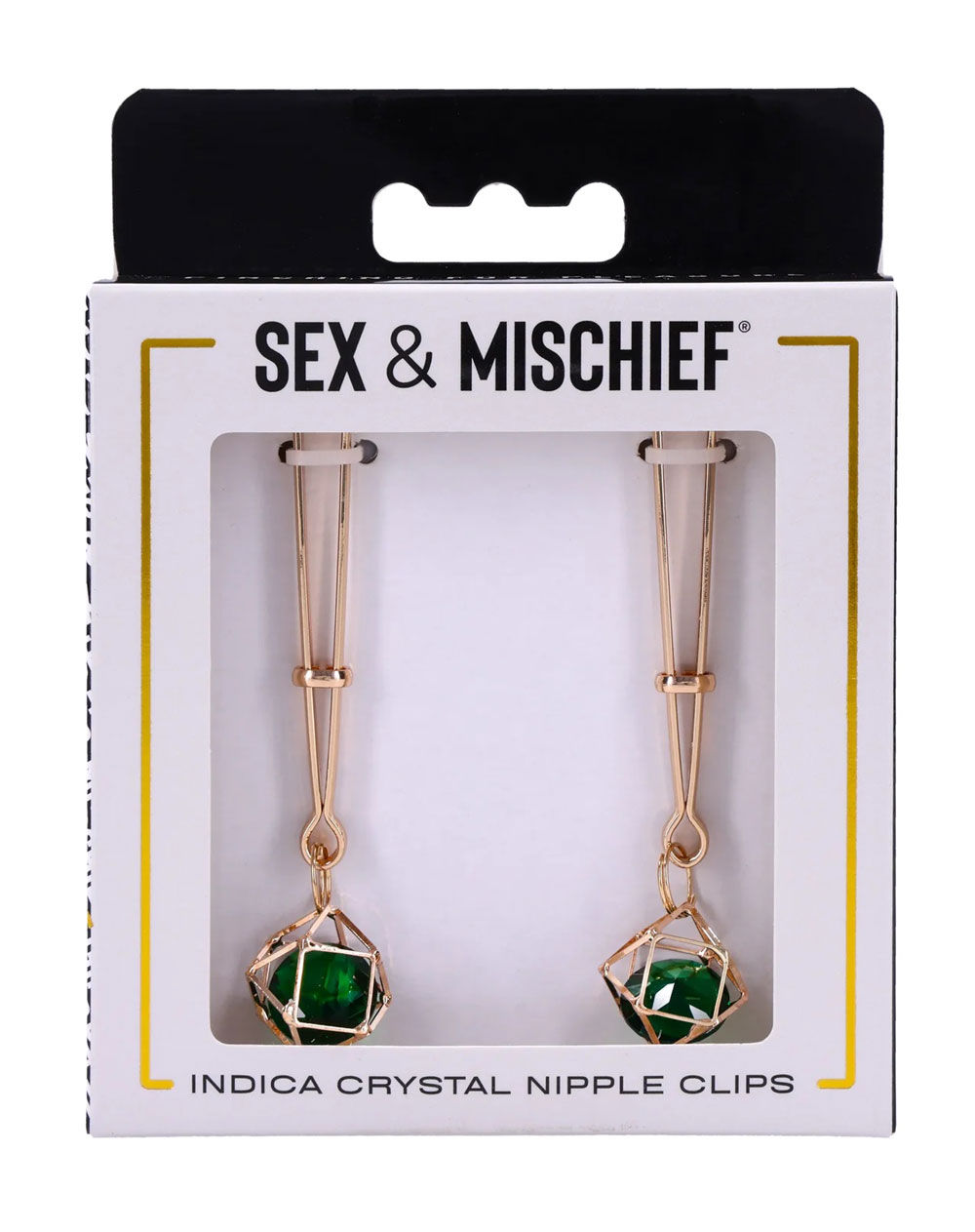 Indica Crystal Nipple Clips (Green) – Adjustable Tension Nipple Clips Secondary image
