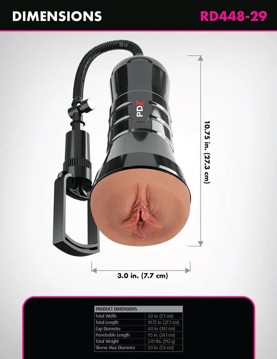 PDX Extreme Wet Pussies Super Sucker XXL (Brown) – Extra-Large Stroker Masturbation Aids for Males