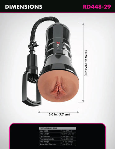 PDX Extreme Wet Pussies Super Sucker XXL (Brown) – Extra-Large Stroker Masturbation Aids for Males