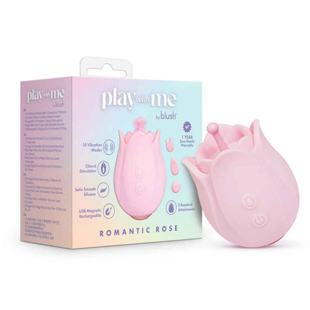 Play With Me Romantic Rose Pink Wireless Clitoral Vibrator Pink Suction Stimulator