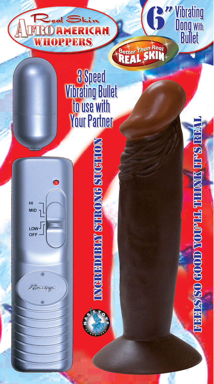6 Inch Realistic Vibrating Dong With Bullet and Suction Base Brown Dongs Realistic