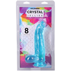 Crystal Jellies Curved 8 Inch Realistic Cock With Balls Teal > Dildos > Realistic Dildos