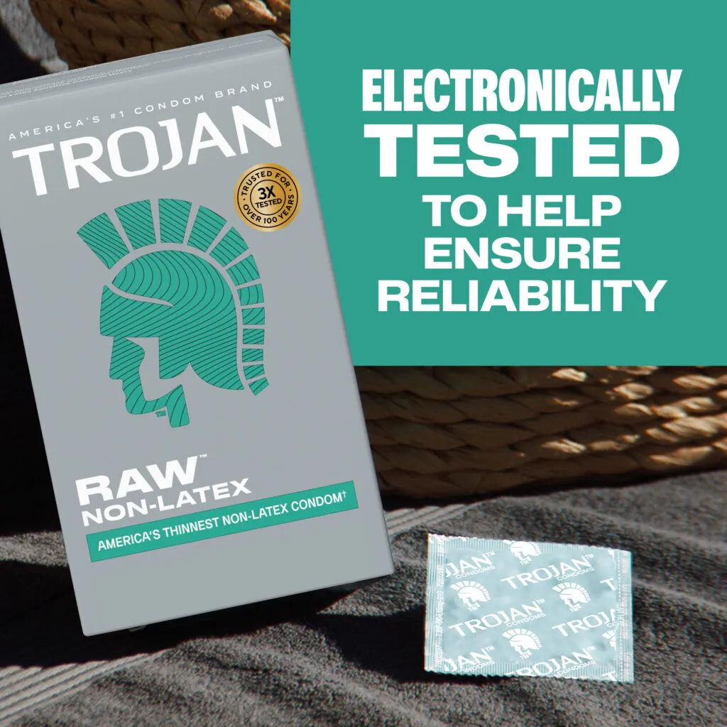 Trojan Raw Non-Latex Condoms 10 Pack Ultra Thin Sensual > Essentials > Condoms > Non-Latex
