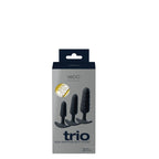 Trio Non Vibrating Butt Plug Set Blue Three Sizes Blue > Anal Range > Butt Plug Kits