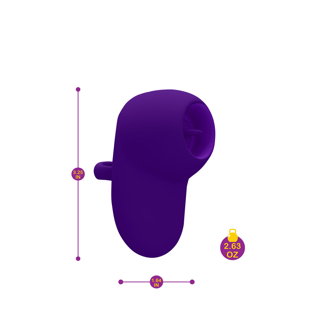 Kenley Violet Flickering Finger Vibrator Rechargeable Silicone Suction Stimulator