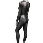 Radiance Plus Size Crotchless Body Suit Black Mesh Rhinestones > Clothes > Plus Size Lingerie