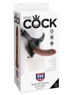 King Cock Realistic Strap-On Harness with 8 Inch Brown Cock > Dildos > Strap On Harnesses