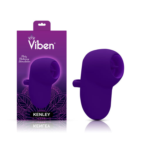 Kenley Violet Flickering Finger Vibrator Rechargeable Silicone Suction Stimulator