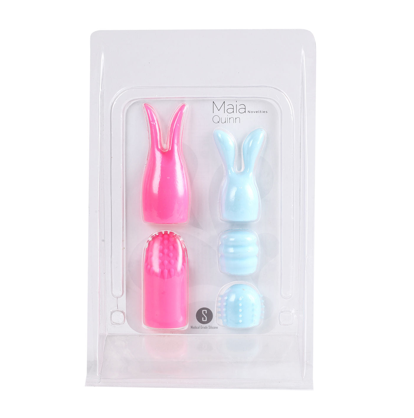 Quinn 5 Piece Silicone Attachments Set for Adult Massagers Pink Blue > Sex Toys For Ladies > Wand Massagers and Attachments