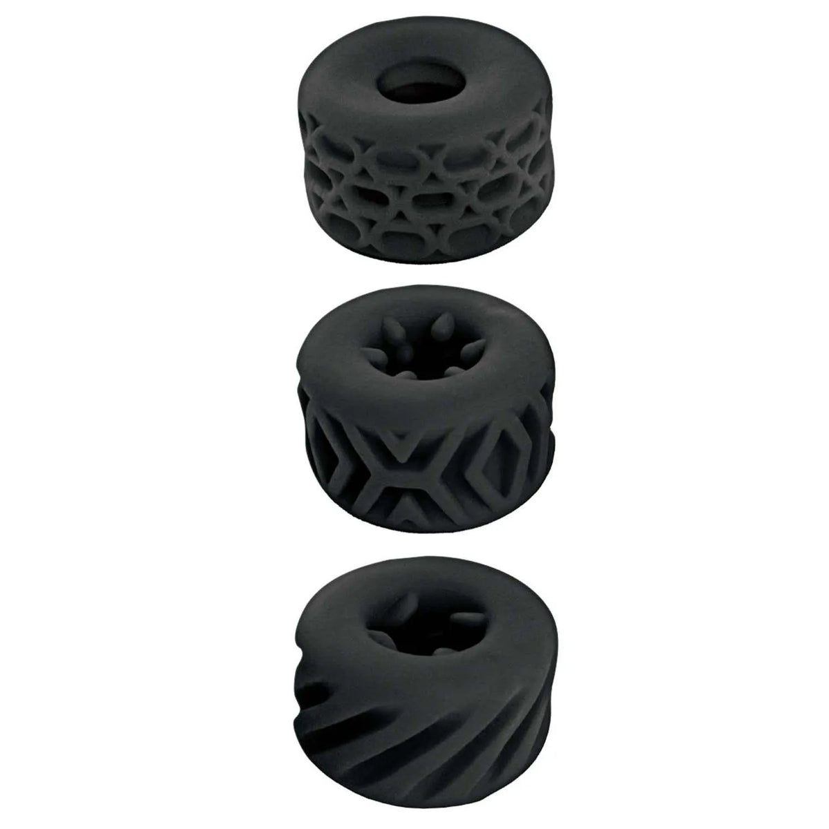 Super Stretchy Textured Silicone Stroker Rings Set – Stretchy Cock Rings > Cock Ring > Sets