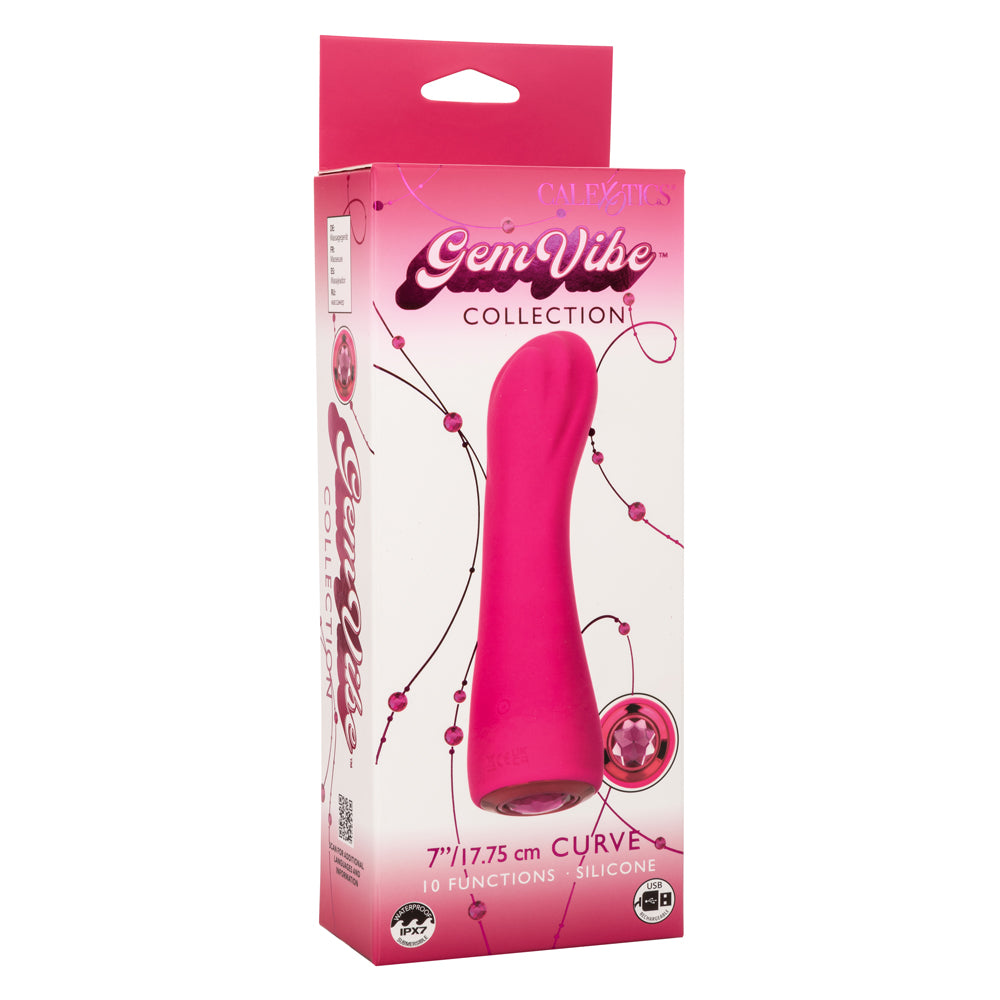 Gem Vibe Collection Curve Pink Adult Intimacy Massager Toy > Sex Toys For Ladies > G-Spot Vibrators