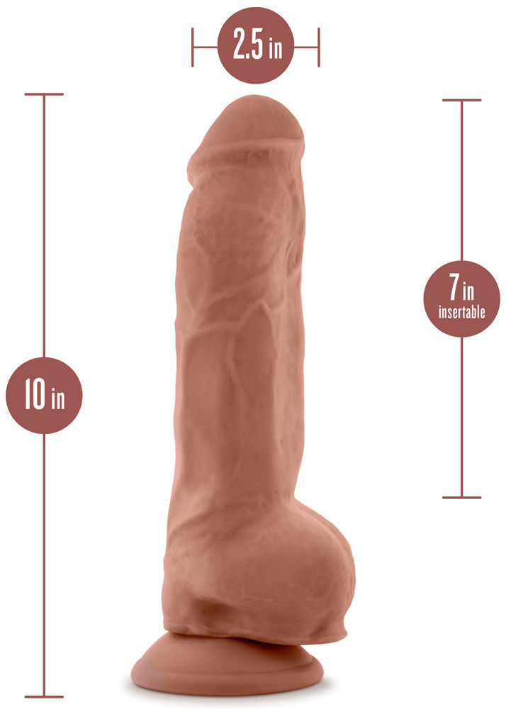 Au Naturel Big Boy 10 Inch Mocha Realistic Dildo Toy Dildos & Dongs